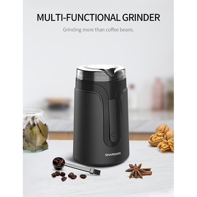 Shardor Máy xay Burr cầm tay nhỏ Máy xay điện Spice Black Đa chức năng