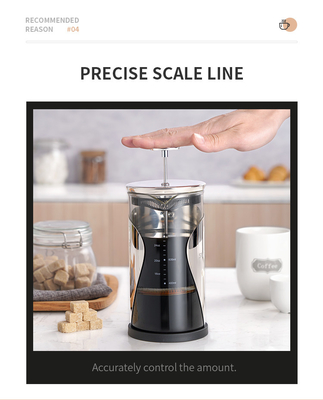 BPA Free 34oz French Press Bộ lọc 4 lớp 1000ML Thép không gỉ