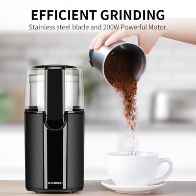 Động cơ mạnh mẽ màu đen Máy xay cà phê tùy chỉnh bằng thép không gỉ Lưỡi đậu Hạt gia vị