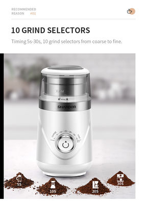 Núm bấm thời gian Máy xay hạt cà phê bằng thép không gỉ Máy xay Burr có thể điều chỉnh tự động