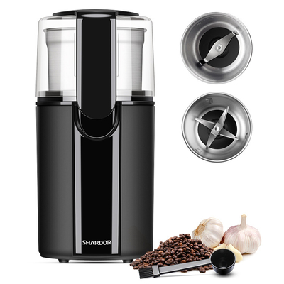 Máy xay cà phê bột trung bình Máy xay tỏi có thể tháo rời 2 cốc Máy pha cà phê gia đình 200W