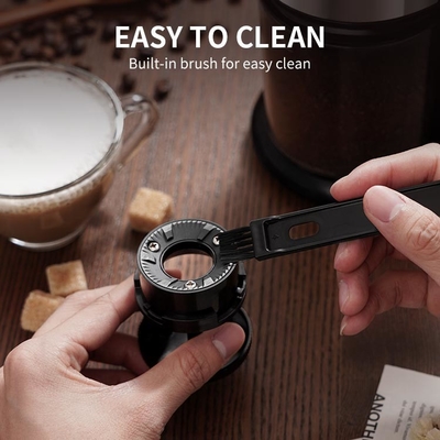 Máy xay cà phê 12 cốc Lưỡi dao điện 16 Cài đặt xay Khóa an toàn Burr bạc phẳng