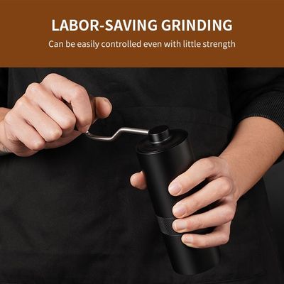 Đen 12 Thiết lập Máy xay cà phê nhỏ gọn Vòng bi kép Máy xay hình nón tay quay