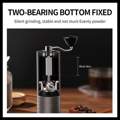 Máy xay cà phê bằng tay hình nón yên tĩnh Hợp kim nhôm thép không gỉ 25g Mang theo dễ dàng