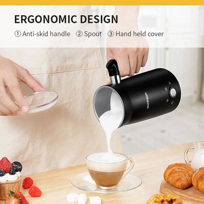 Máy làm nóng sữa Espresso bằng điện Máy làm nóng sữa thương mại màu đen