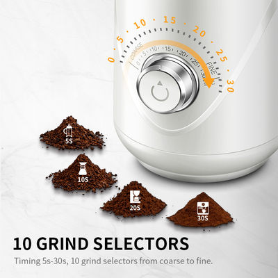 Pepper Cumin Trắng Máy xay cà phê tùy chỉnh thô mịn Cốc có thể tháo rời Thời gian Núm