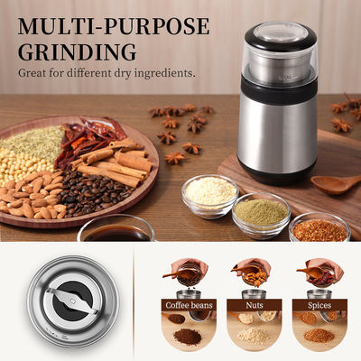 Nắp trong suốt Máy pha cà phê Espresso SS304 Tách cà phê Bean Flat Burr Máy xay cà phê Espresso