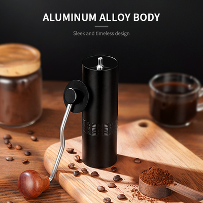 Có thể điều chỉnh bằng tay cầm tay Máy xay cà phê bằng hợp kim nhôm Máy xay bằng thép không gỉ